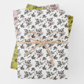 Het moderne Holly Christmas Plant winterpatroon Inpakpapier Vel (In situ)