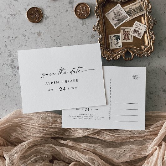 Het moderne Horizontale Manuscript sparen het Brie Uitnodiging Briefkaart