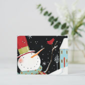 Het moderne Huis van de Winter van Sneeuwmannen Briefkaart (Staand voorkant)