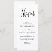 Het moderne huwelijksmenu. Zwart-wit dinermenu Menu (Voorkant / Achterkant)