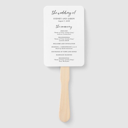 Het moderne huwelijksprogramma van Sydney Handwaaier (Voorkant)