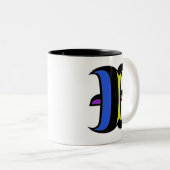 Het moderne Initiaal I Tweekleurige Koffiemok (Voorkant rechts)
