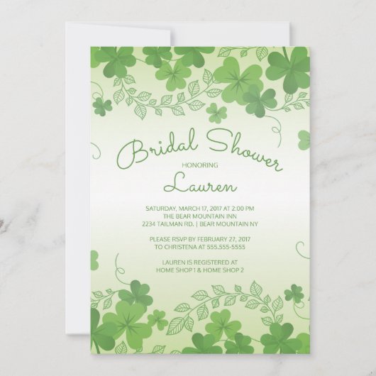 Het moderne Irish Shamrock Vrijgezellenfeest Kaart (Voorkant)