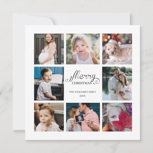 Het moderne jaar in de Review 8 Photo Collage Holi Kaart (Voorkant)