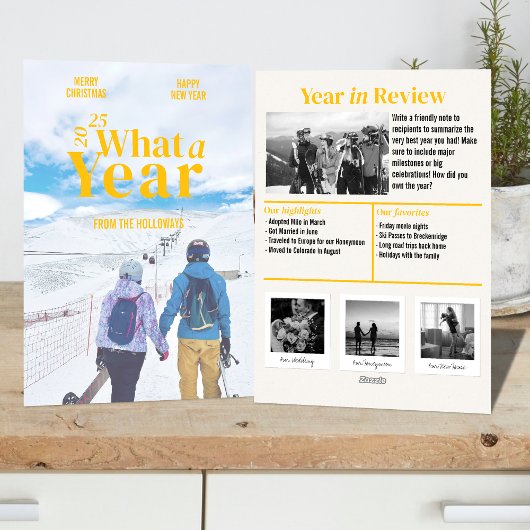 Het moderne jaar in Review Vakantie Fotokaart Feestdagenkaart