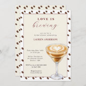 Het moderne koffie Vrijgezellenfeest Kaart (Voorkant / Achterkant)