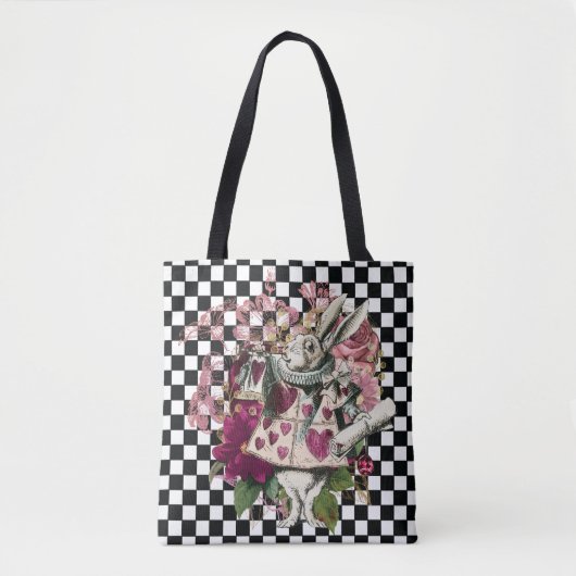 Het moderne konijn Alice in Wonderland Tote Bag (Voorkant)