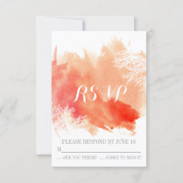 Het moderne koraalrif van de waterverf RSVP antwoo Kaartje
