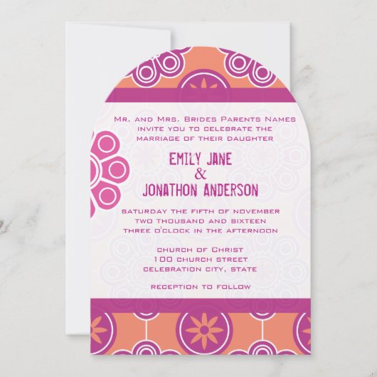 Het moderne koraalroze en Oranje bloemenpatroon Kaart (Voorkant)