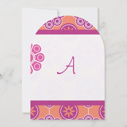 Het moderne koraalroze en Oranje bloemenpatroon Kaart (Achterkant)