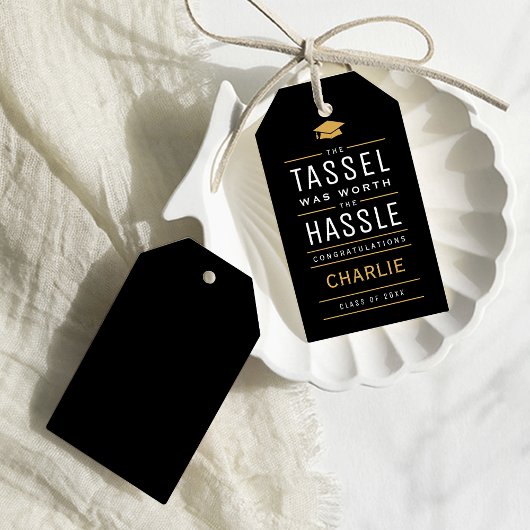 Het moderne kwastje was het Afstuderen waard Cadeaulabel