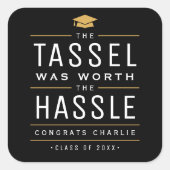 Het moderne kwastje was het Afstuderen waard Vierkante Sticker (Voorkant)