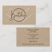 Het moderne land Kraft Butcher Logo Visitekaartje (Voorkant / Achterkant)