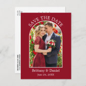 Het moderne Lijst van de Vang Rood sparen de Datum Briefkaart (Voorkant / Achterkant)