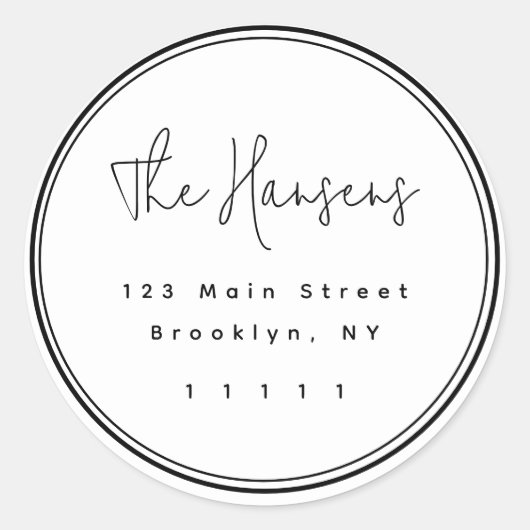 Het moderne Lijst van het Manuscript Ronde het Eti Sticker (Voorkant)