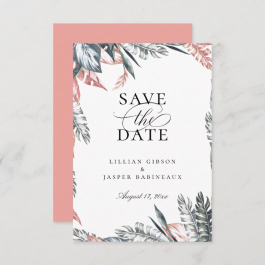 Het moderne Lijst van het Palm van Tropics sparen  Aankondiging (Voorkant / Achterkant)