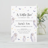 Het moderne Little Boo Ghost Stars Baby shower Kaart (Staand voorkant)
