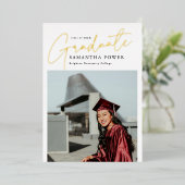 Het moderne Manuscript Afstuderen 2 Afstuderen van Folie Uitnodiging (Staand Voorkant)