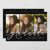 Het moderne manuscript afstuderen drie afstuderen  aankondiging (Voorkant / Achterkant)