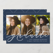 Het moderne manuscript afstuderen drie afstuderen  aankondiging (Voorkant / Achterkant)