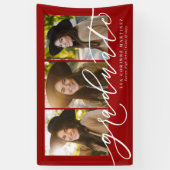 Het moderne manuscript afstuderen drie foto rood a spandoek (Verticaal)