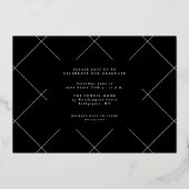 Het moderne manuscript afstuderen eenvoudig 3 foto folie uitnodiging (Achterkant)