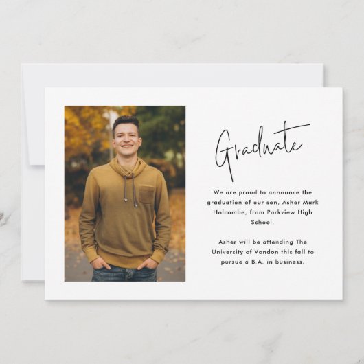 Het moderne Manuscript Afstuderen Eenvoudig Afstud Aankondiging (Achterkant)