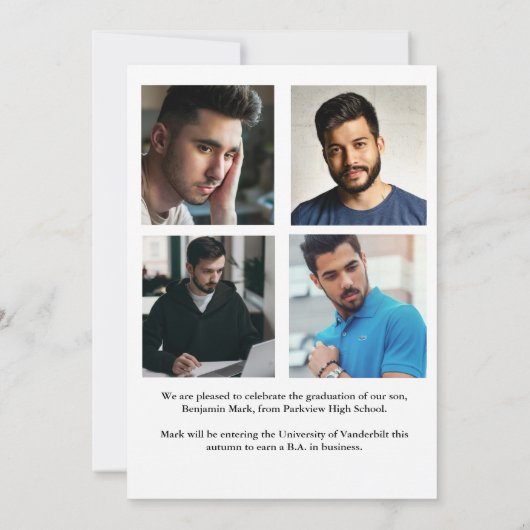 Het moderne Manuscript Afstuderen Eenvoudig Afstud Aankondiging (Achterkant)