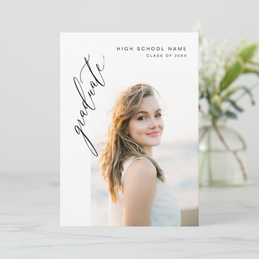 Het moderne Manuscript Afstuderen Eenvoudig Afstud Aankondiging (Staand voorkant)