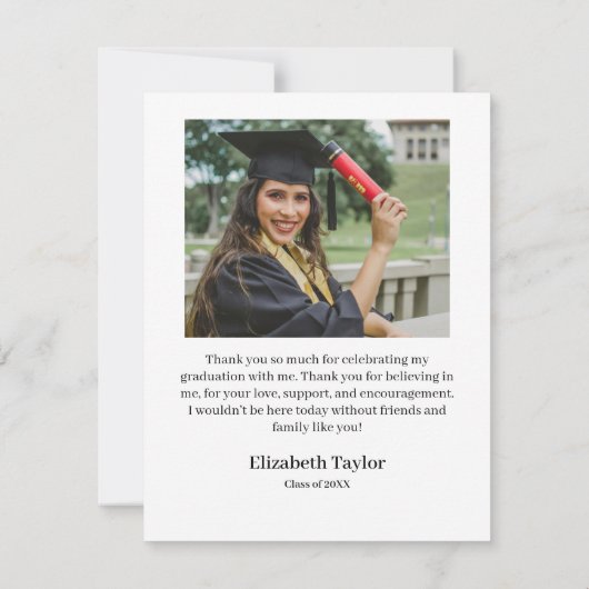 Het moderne Manuscript Afstuderen Eenvoudig Afstud Bedankkaart (Achterkant)