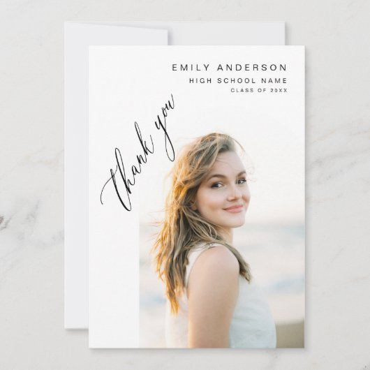 Het moderne Manuscript Afstuderen Eenvoudig Afstud Bedankkaart (Voorkant)