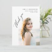 Het moderne Manuscript Afstuderen Eenvoudig Afstud Bedankkaart (Staand voorkant)