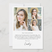 Het moderne Manuscript Afstuderen Eenvoudig Afstud Bedankkaart (Achterkant)