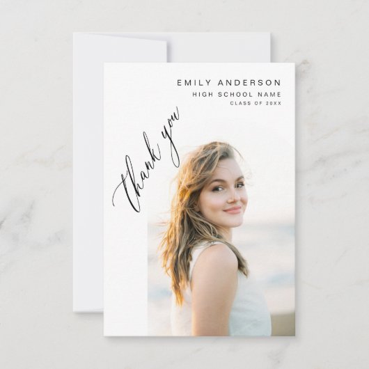 Het moderne Manuscript Afstuderen Eenvoudig Afstud Bedankkaart (Voorkant)