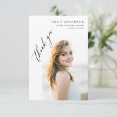 Het moderne Manuscript Afstuderen Eenvoudig Afstud Bedankkaart (Staand voorkant)