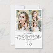 Het moderne Manuscript Afstuderen Eenvoudig Afstud Bedankkaart (Achterkant)