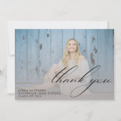 Het moderne Manuscript Afstuderen Eenvoudig Afstud Bedankkaart (Voorkant)