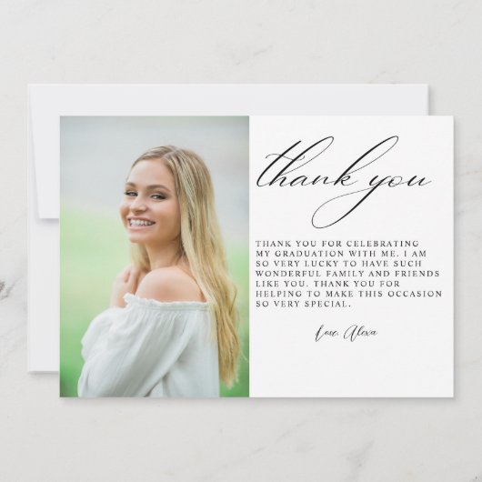 Het moderne Manuscript Afstuderen Eenvoudig Afstud Bedankkaart (Achterkant)