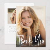 Het moderne Manuscript Afstuderen Eenvoudig Afstud Bedankkaart (Voorkant / Achterkant)