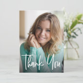 Het moderne Manuscript Afstuderen Eenvoudig Afstud Bedankkaart (Staand voorkant)