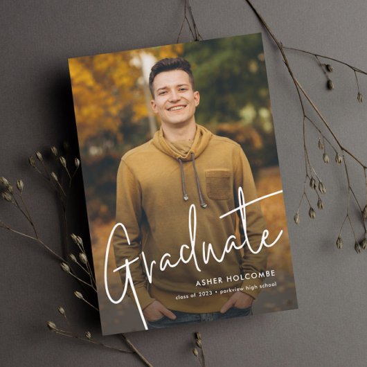 Het moderne Manuscript Afstuderen Eenvoudig Afstud Magnetische Uitnodiging