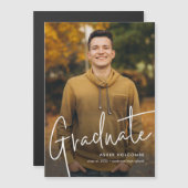 Het moderne Manuscript Afstuderen Eenvoudig Afstud Magnetische Uitnodiging (Voorkant / Achterkant)