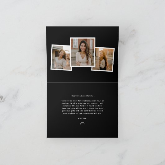 Het moderne Manuscript Afstuderen het Afstuderen v Bedankkaart (Binnen)