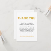 Het moderne manuscript bedankt u berichtnota kaart (Voorkant / Achterkant in situ)