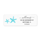 Het moderne Manuscript Blauwgroen Adres van de Ter Etiket (Voorkant)