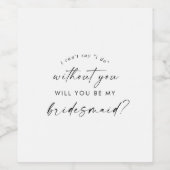 Het moderne Manuscript Bridesmaid- Voorstel Wijnet Wijn Etiket (Enkel label)