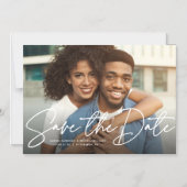 Het moderne manuscript eenvoudige foto bewaart de magnetische uitnodiging (Voorkant)