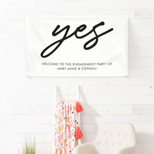 Het moderne Manuscript ja Verloving Wedding Party  Spandoek (Insitu)