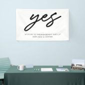 Het moderne Manuscript ja Verloving Wedding Party  Spandoek (Beurs)
