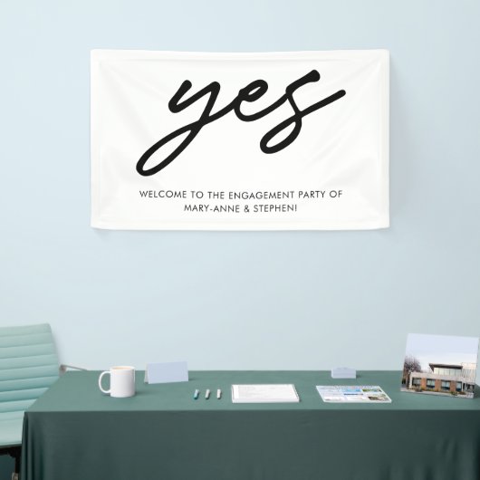 Het moderne Manuscript ja Verloving Wedding Party  Spandoek (Beurs)
